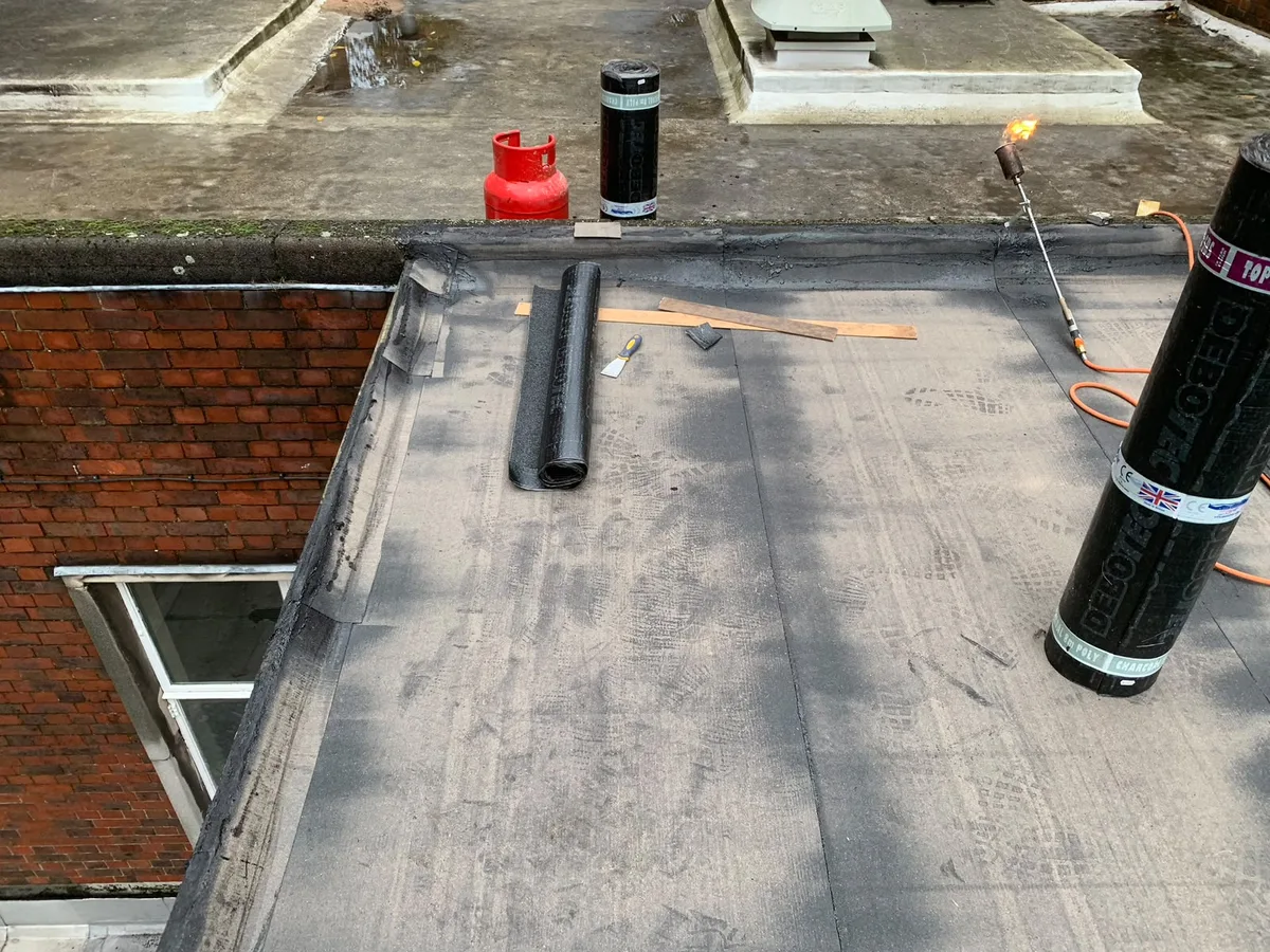 Flat roof works in progress