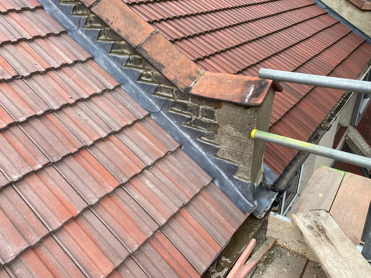 A hipped roof ridge finished