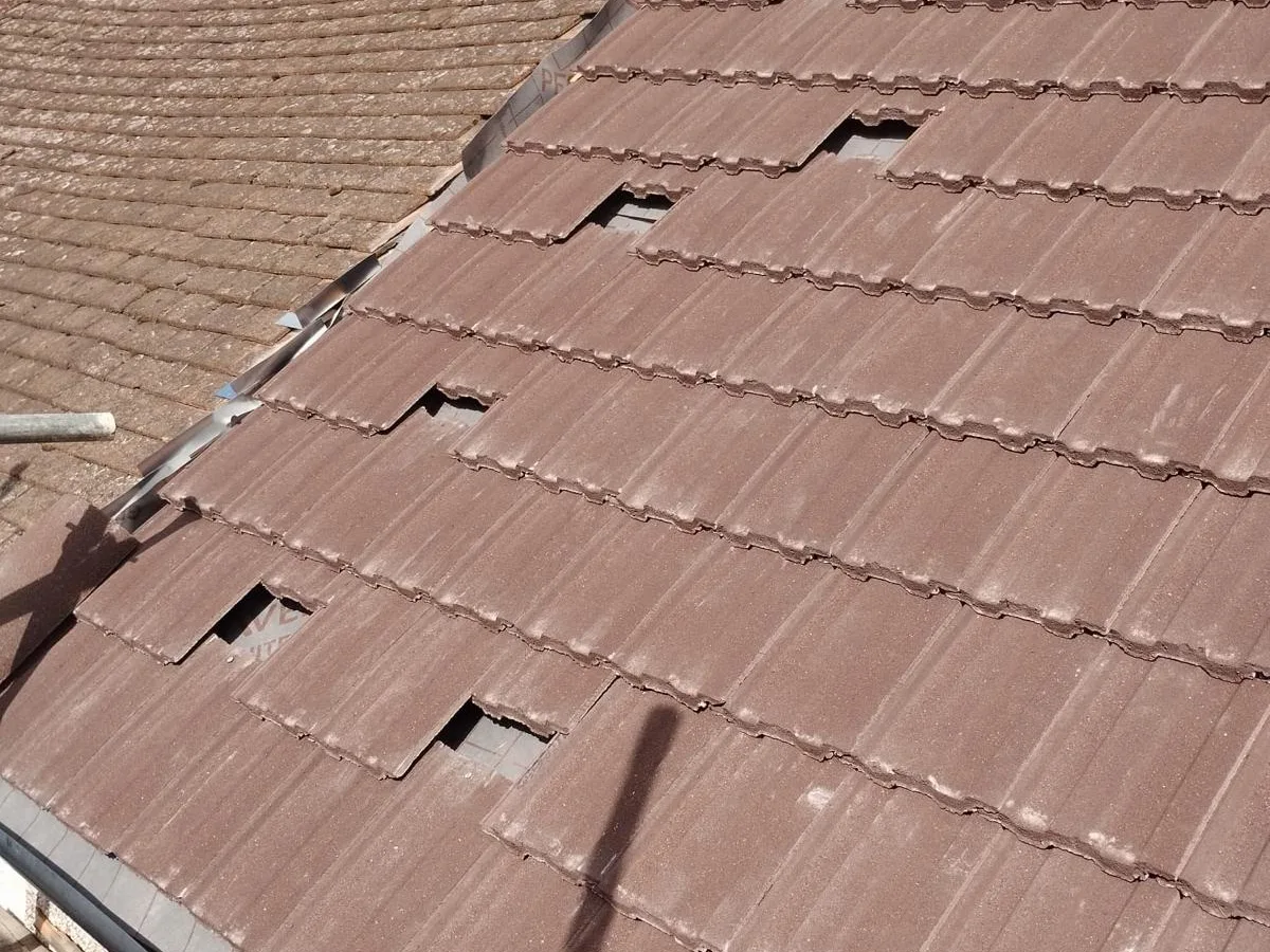 Slipped tiles ready for repair